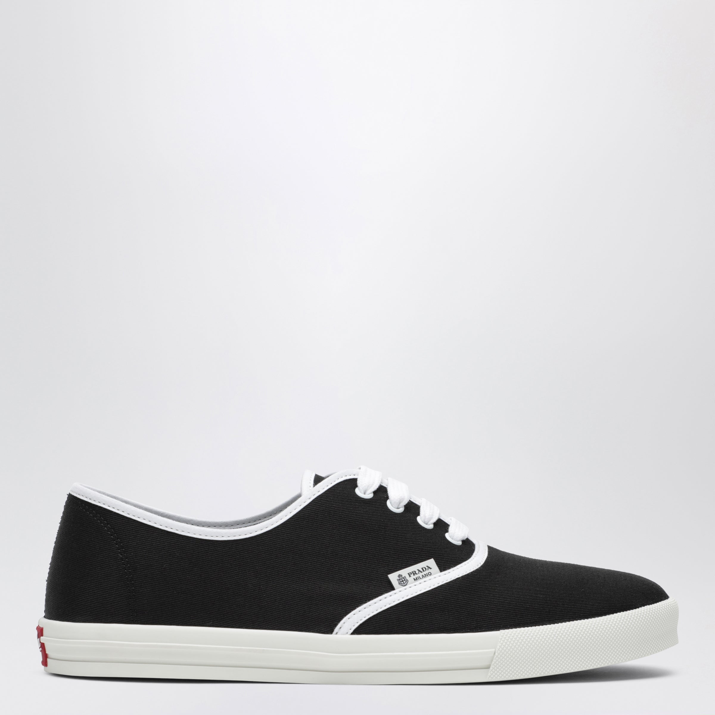 Prada Black Drill Fabric Sneakers