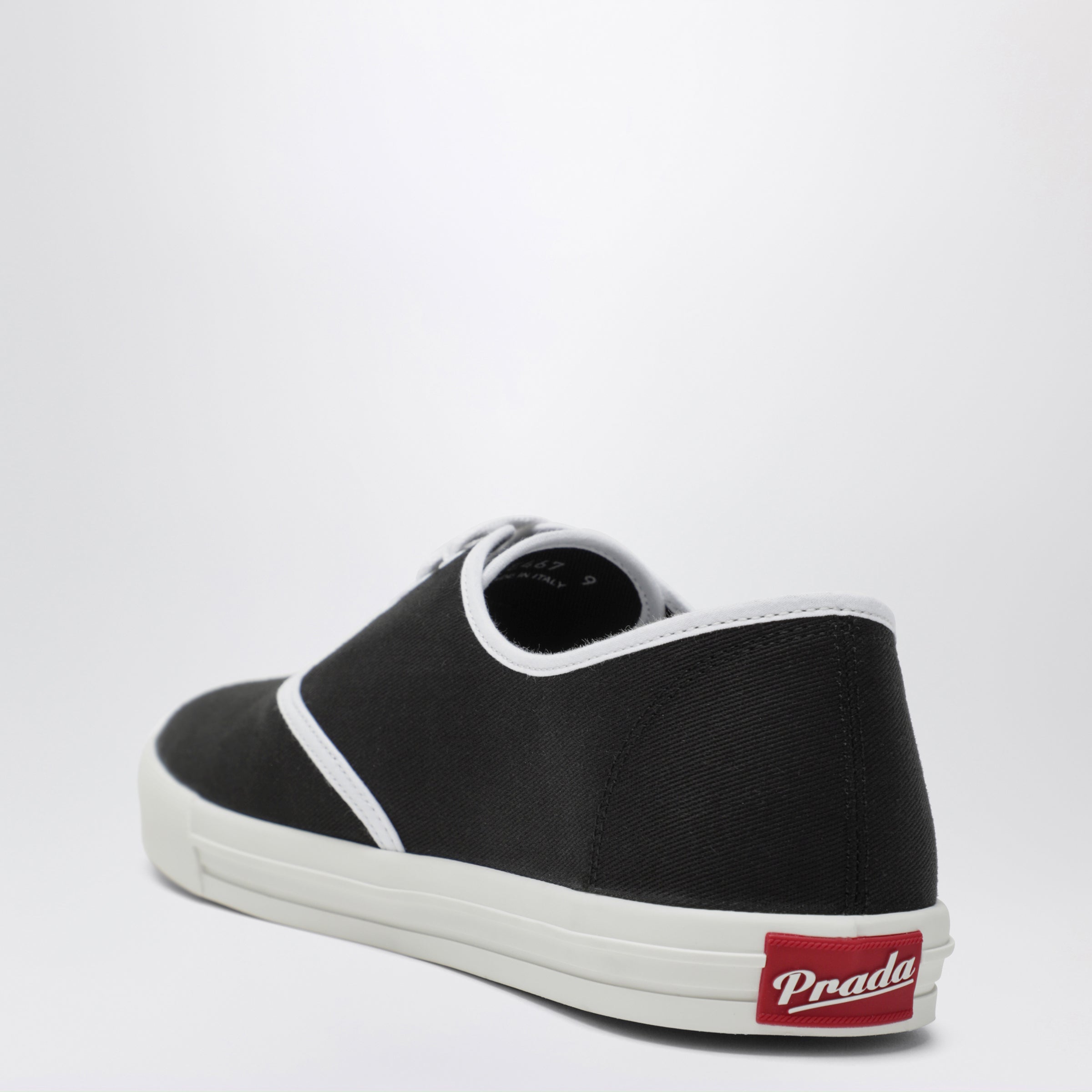 Prada Black Drill Fabric Sneakers