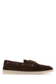 Prada Crafted In Italy From Dark Brown Premium Suede, These Prada Suede Boat Shoes Feature A Classic Moc-Toe Silhouette, Leather Laces, Contrast Stitched Detailing, And A Lightweight, Durable Flat