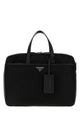 Prada Black Canvas Briefcase