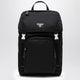 Prada Black Renylon Backpack With Snap Fastener
