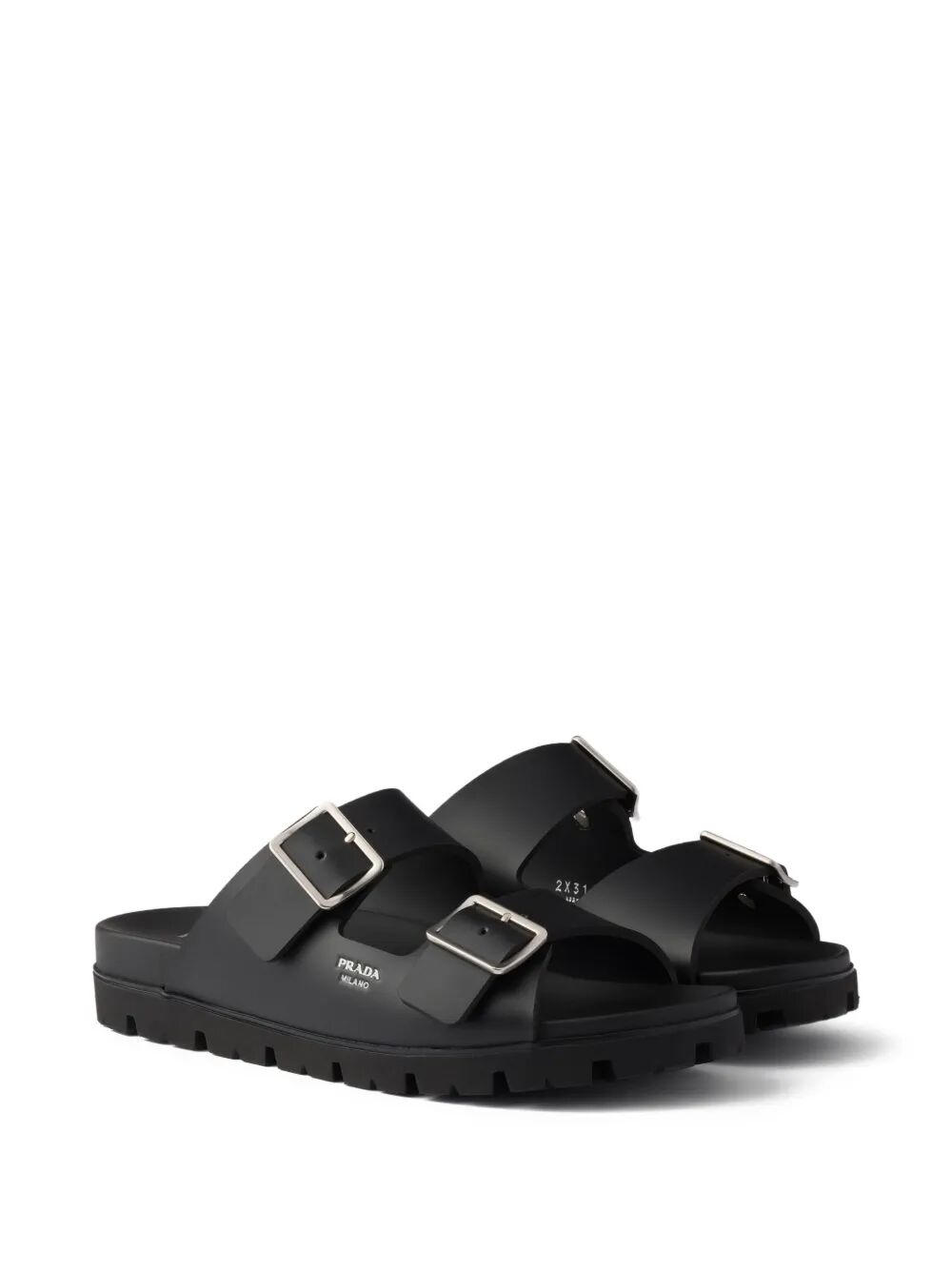 Prada Black Leather Slippers