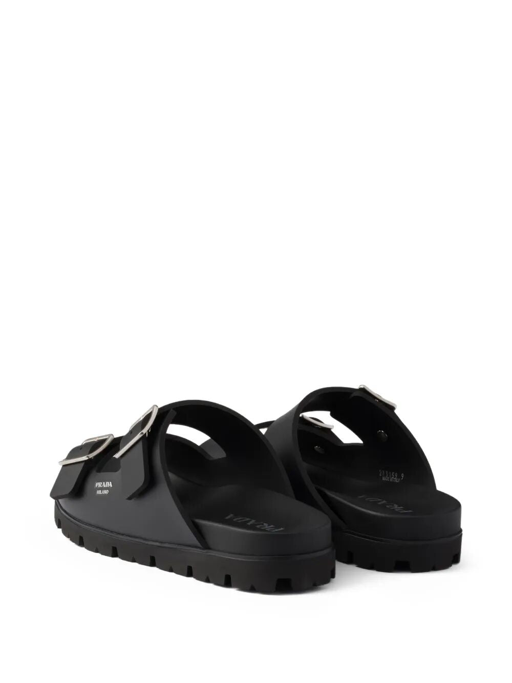 Prada Black Leather Slippers