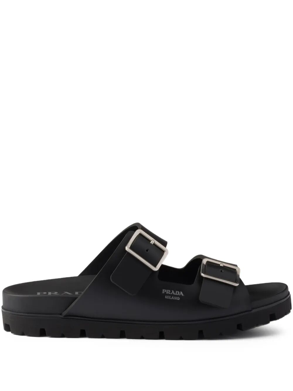 Prada Black Leather Slippers
