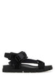 Prada Black Fabric Suede Sandals