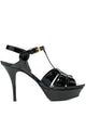 Saint Laurent Black Calf Leather Tribute 75 Platform Sandals