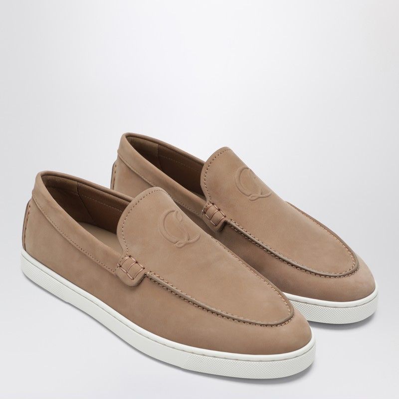Christian Louboutin Moonboat Loafers In Nubuck Leather Lionne