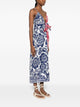 Farm Rio Vestido Azul Rojo Est Floral