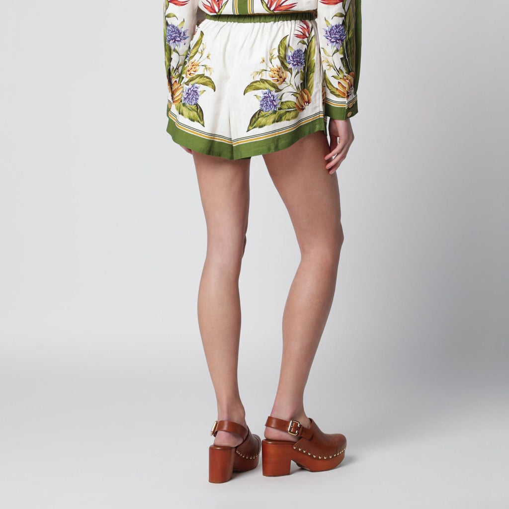 Farm Rio Sand Tropical Scarf Linenblend Shorts