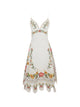 Farm Rio "Flower Embroidery" Sleeveless Midi Dress