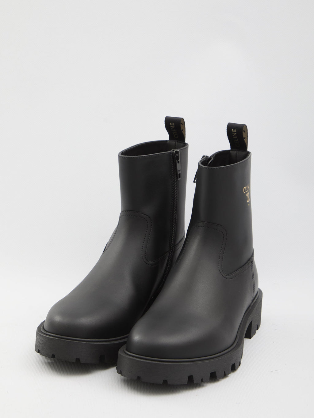Celine Black Zipped 35 Calf Leather Boots
