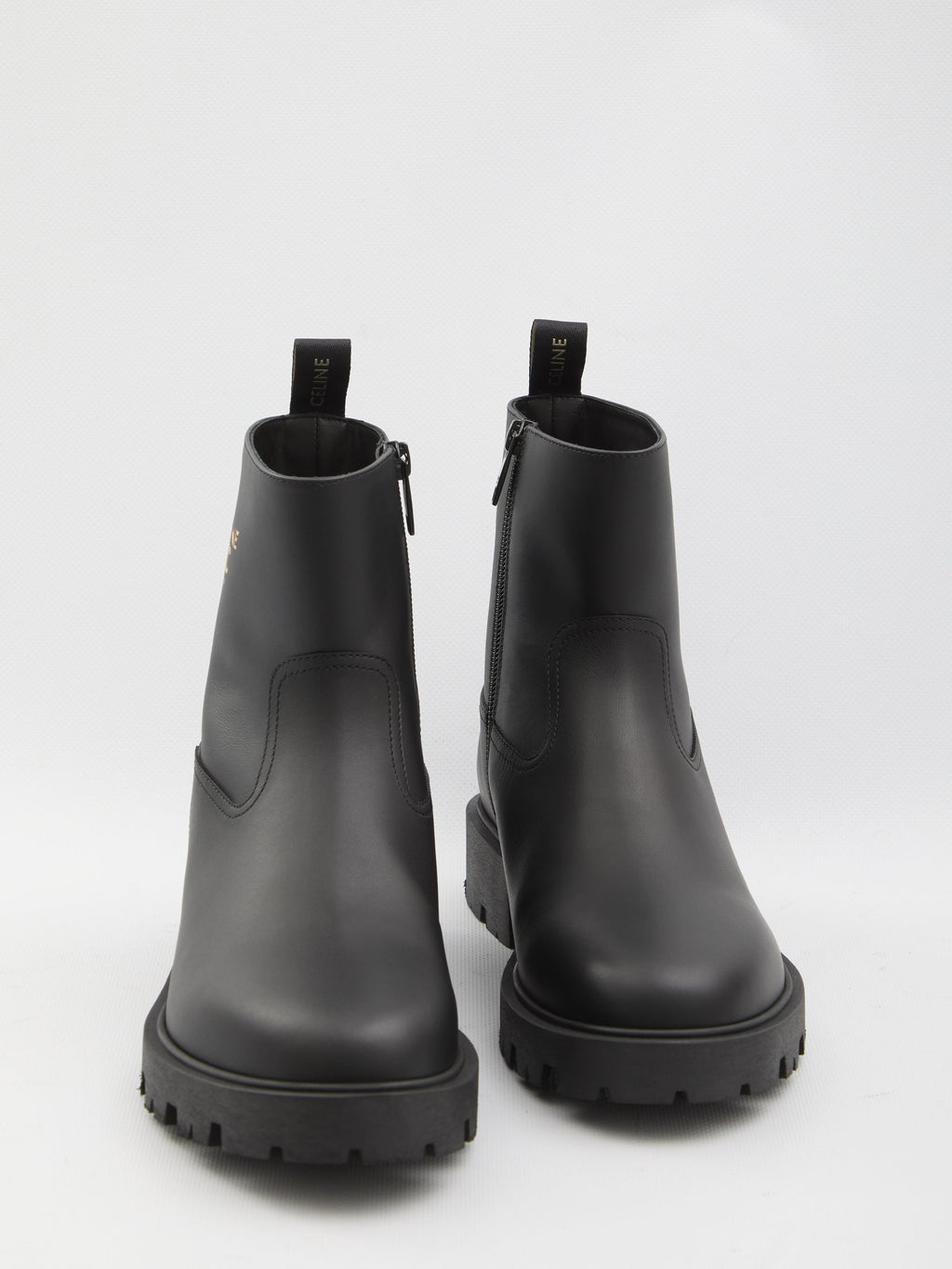 Celine Black Zipped 35 Calf Leather Boots