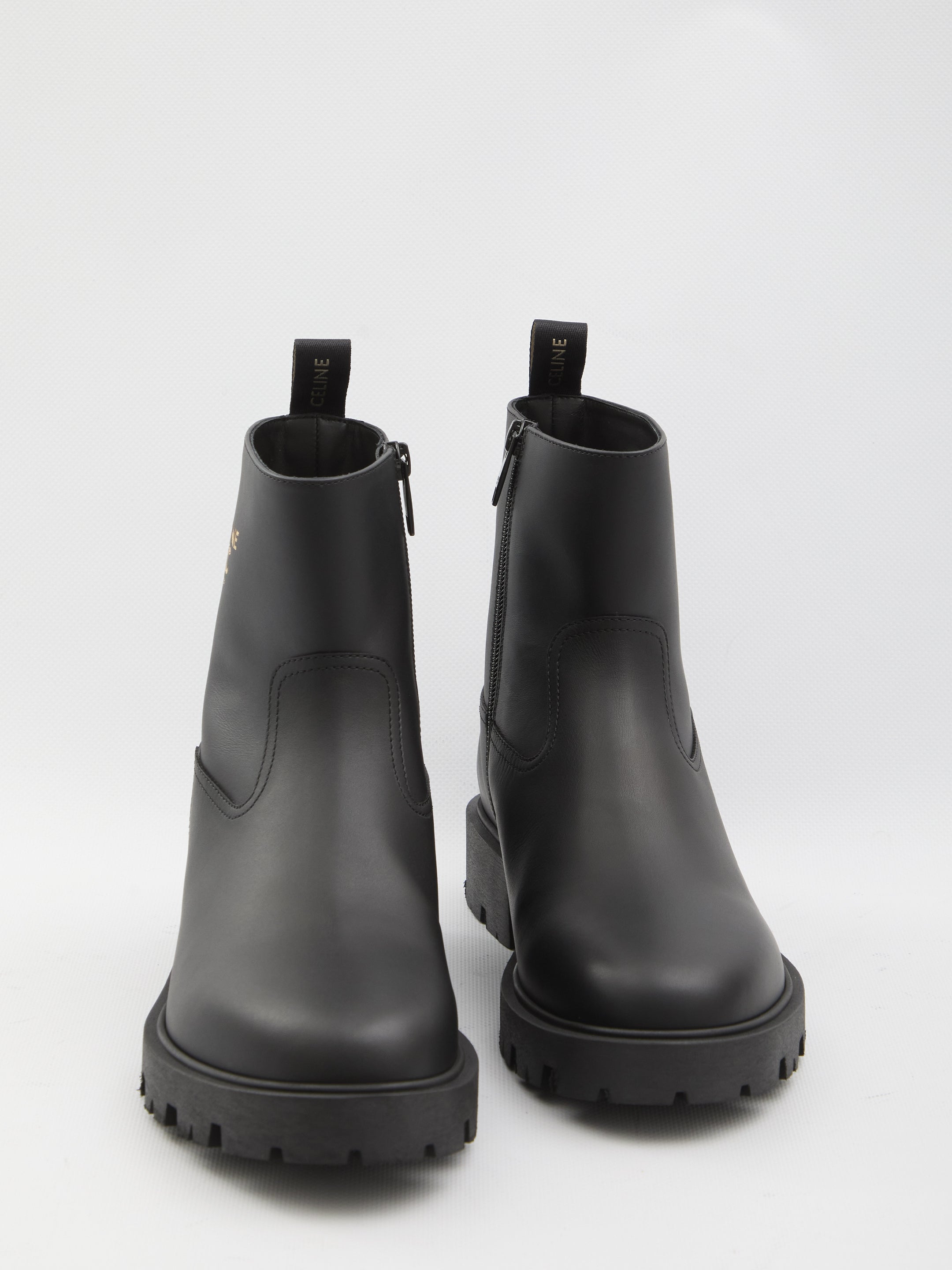 Celine Black Zipped 35 Calf Leather Boots