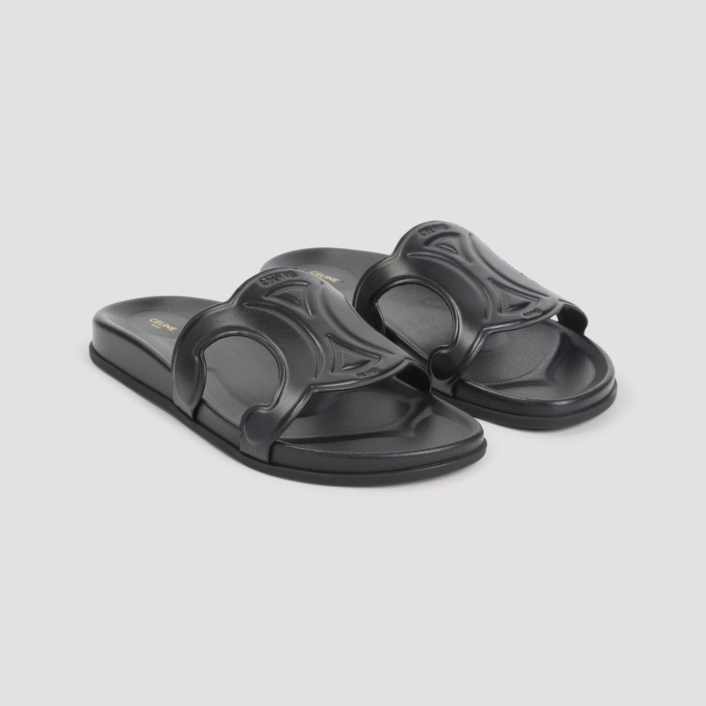 Celine Black Triomphe Slide