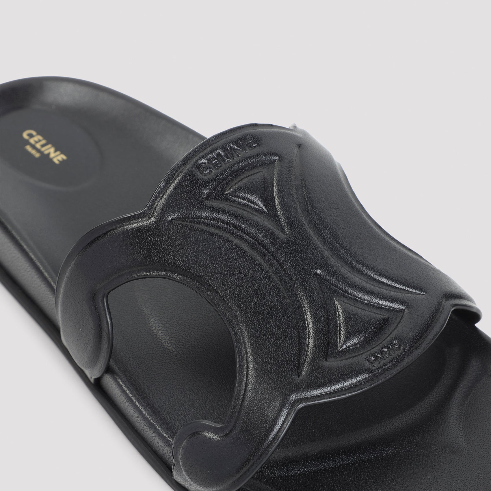 Celine Black Triomphe Slide