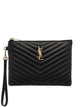 Saint Laurent Black Leather New Jolie Clutch