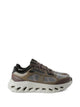 On Running Grey Brown Polyester Rubber Sneakers