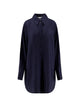 Róhe Navy Silk Shirt