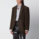 Róhe Oversized Blazer In Brown Checked Wool
