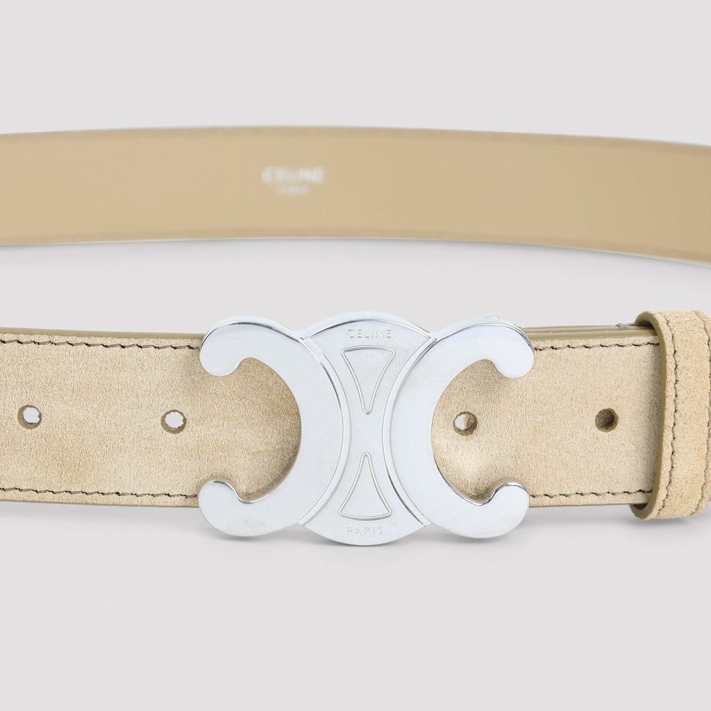 Celine Stone Beige Suede Belt