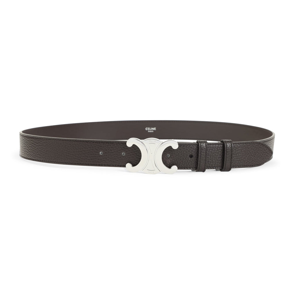 Celine Espresso Brown Calf Leather Large 30 Mm Belt