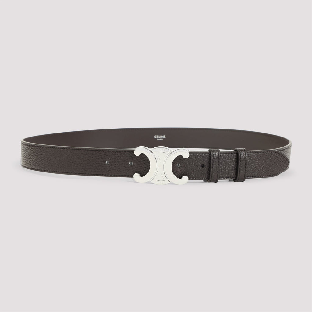 Celine Espresso Brown Calf Leather Large 30 Mm Belt