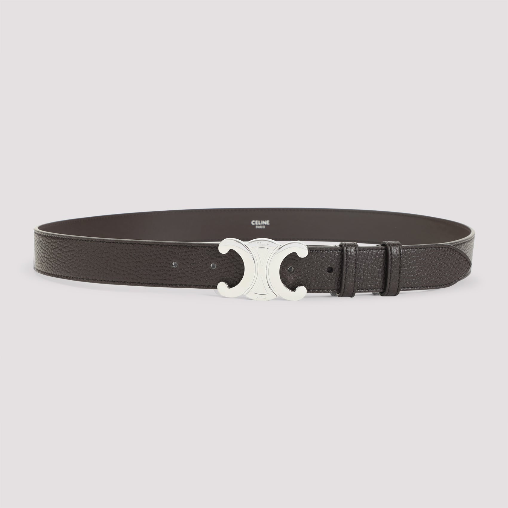 Celine Espresso Brown Calf Leather Large 30 Mm Belt