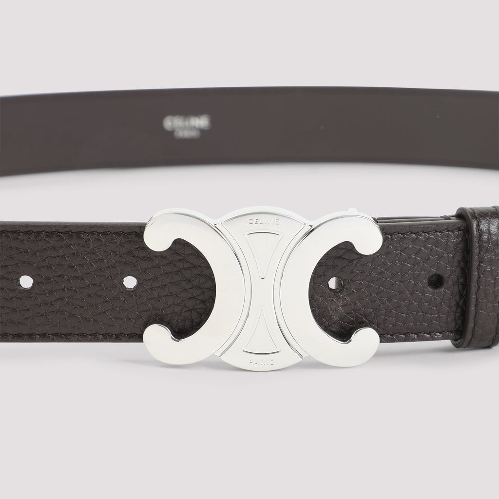 Celine Espresso Brown Calf Leather Large 30 Mm Belt