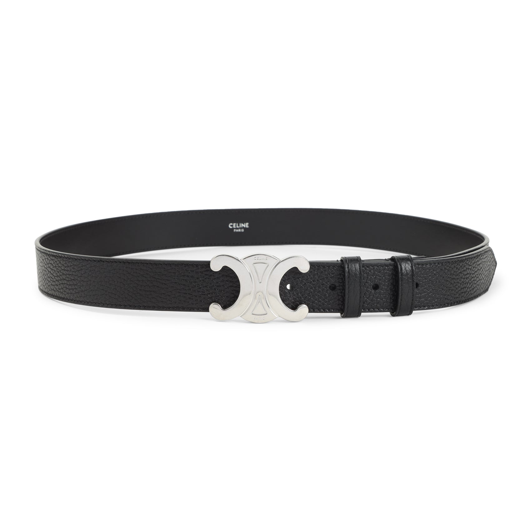 Celine Black Calf Leather Large 30 Mm Belt