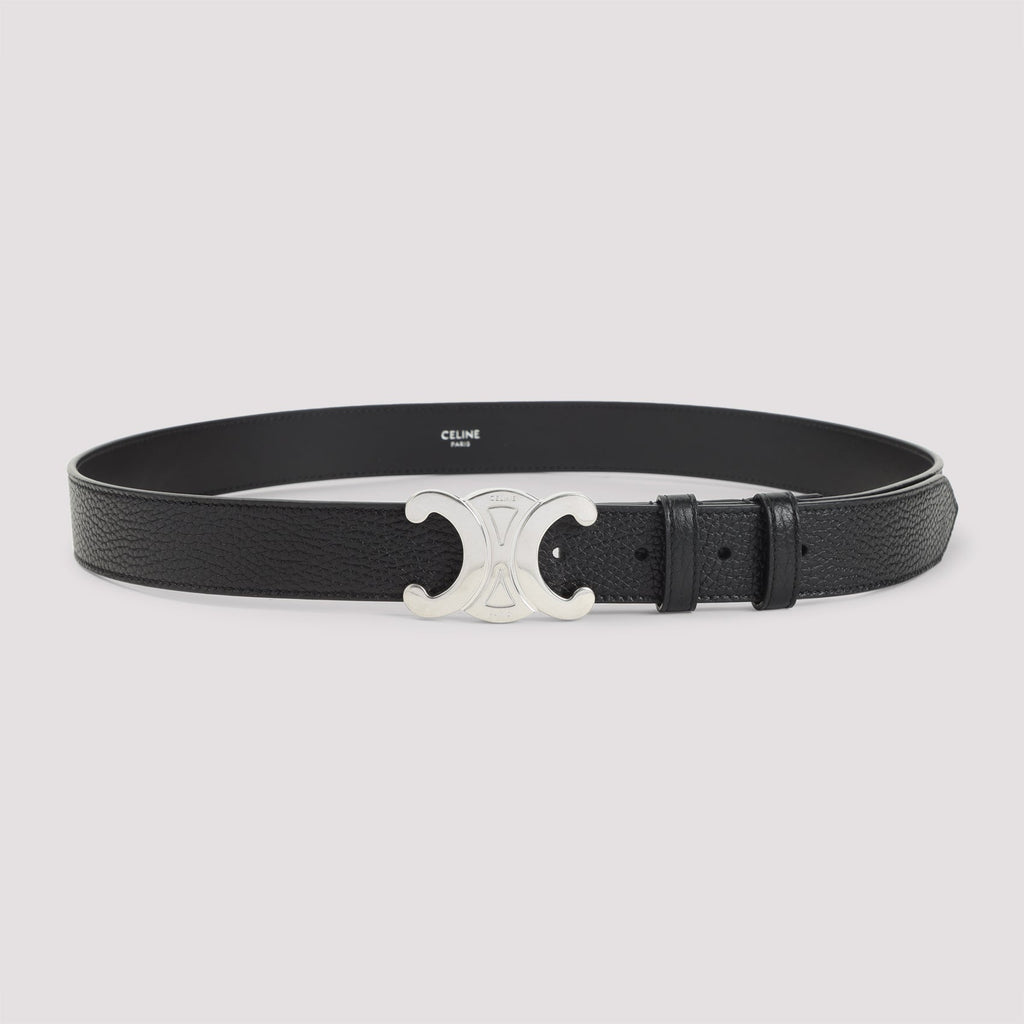Celine Black Calf Leather Large 30 Mm Belt