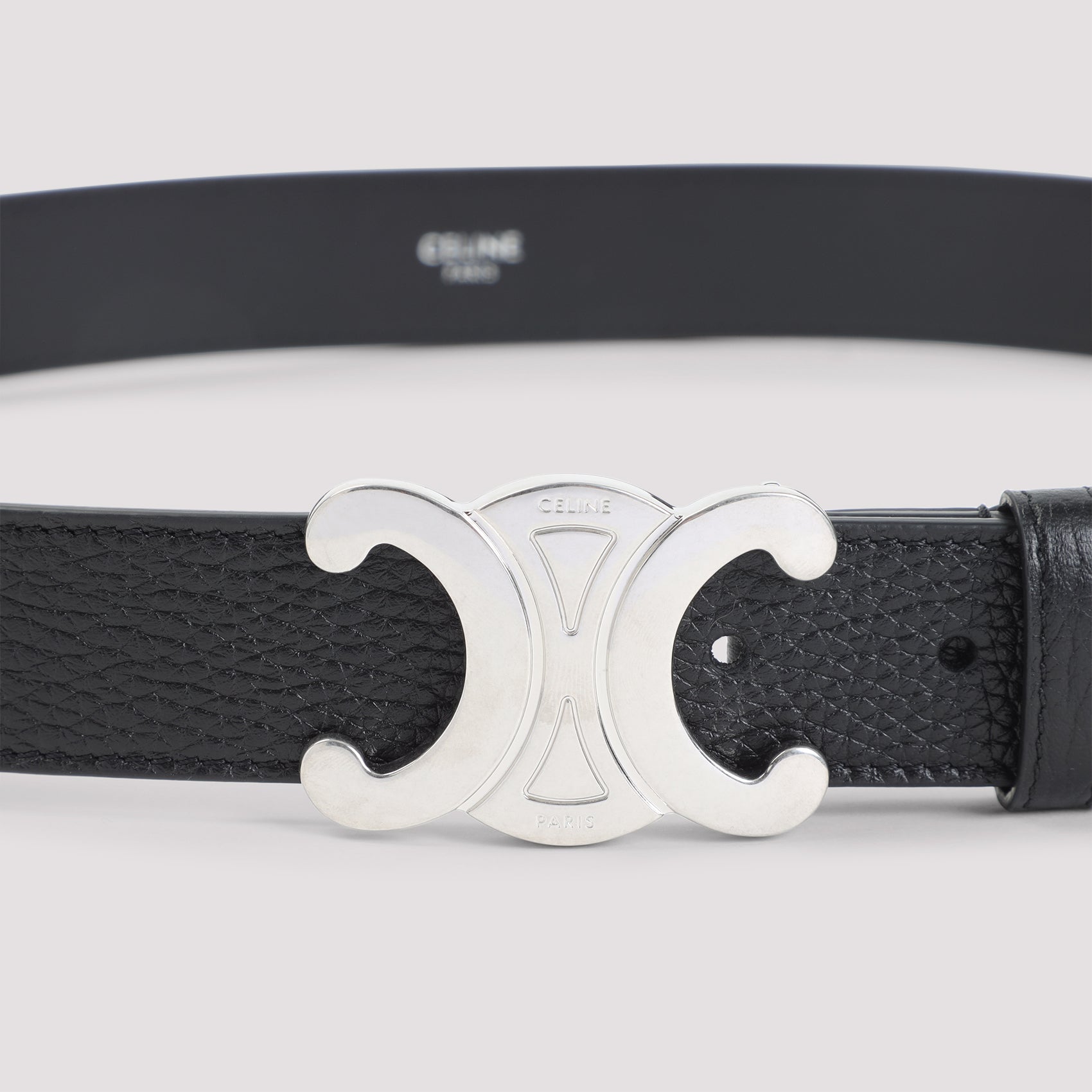Celine Black Calf Leather Large 30 Mm Belt