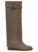 Via Roma 15 Beige Suede Leather Boots