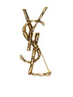 Saint Laurent Golden Opyum Textured Coco Brooch