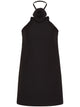 Valentino Vestido Negro Tirantes Escote Flor