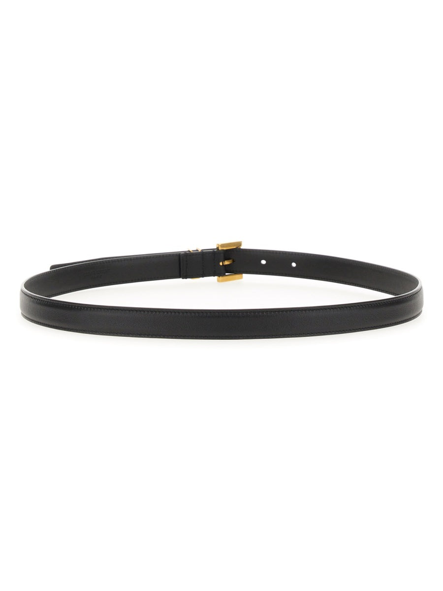 Saint Laurent Cassandre Leather Belt