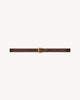 Saint Laurent Cassandre Thin Belt With Square Buckle In Box Leather