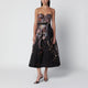 Zimmermann Valiant Black Floral Silk Linen Corset Midi Dress