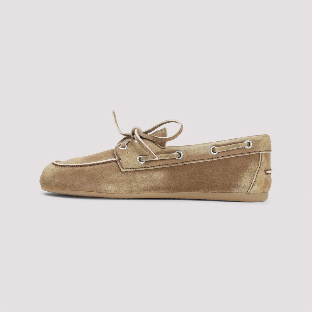 Miu Miu Camel Suede Loafers