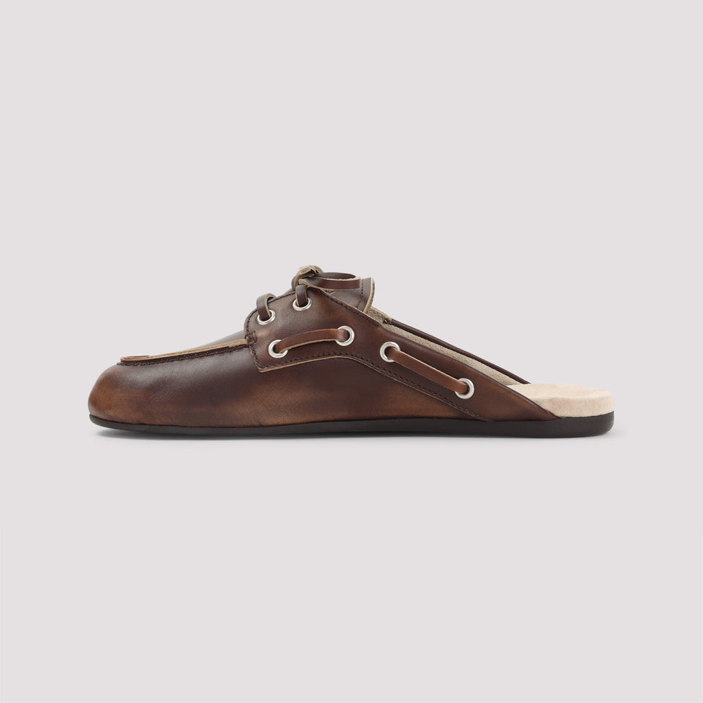 Miu Miu Faded Leather Deck Mules