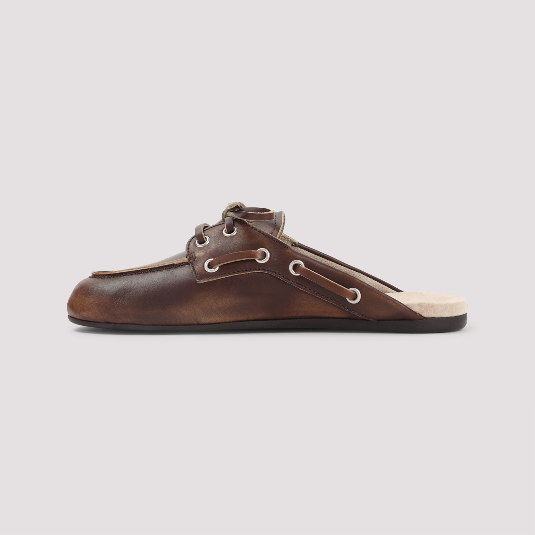 Miu Miu Faded Leather Deck Mules