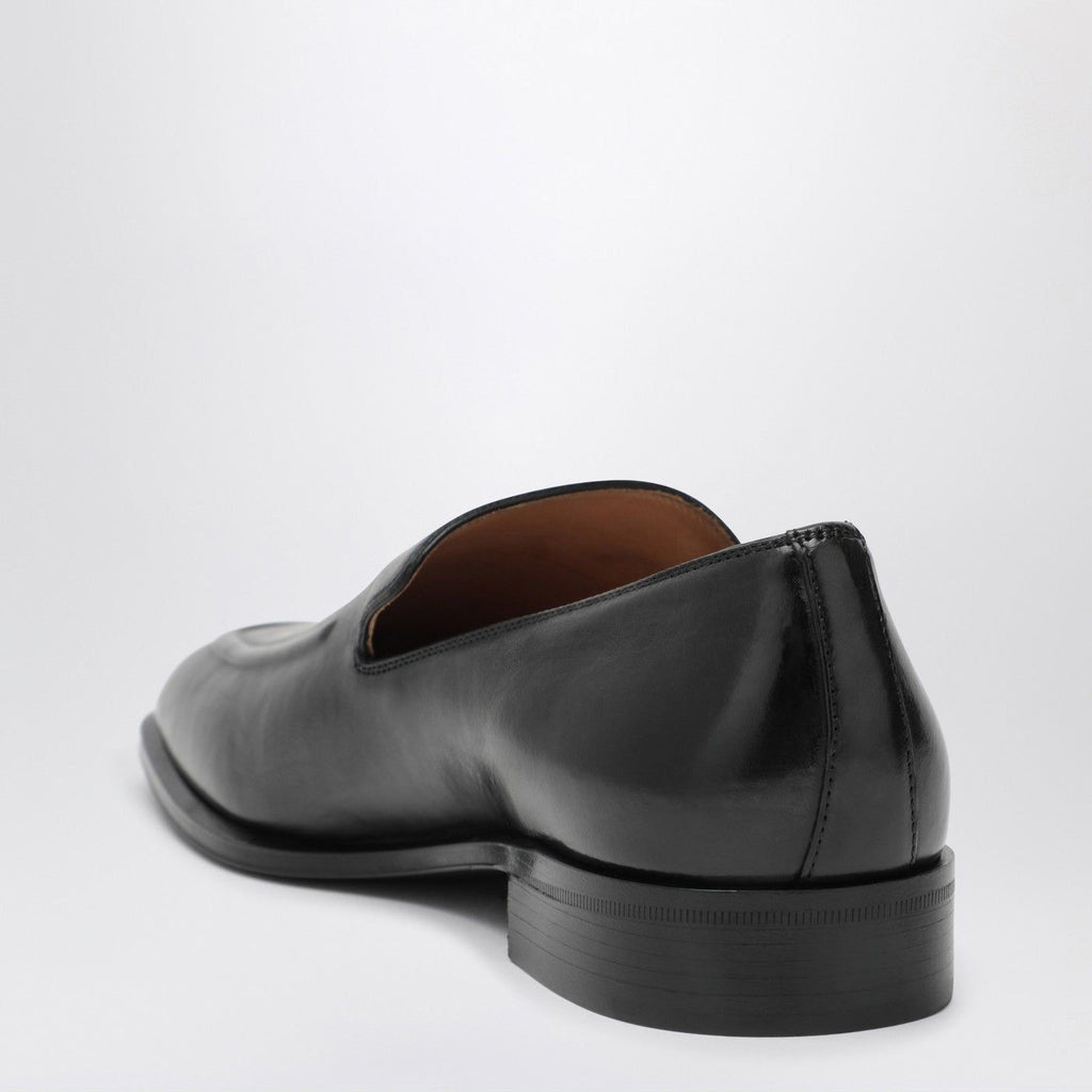 Miu Miu Black Leather Loafers With Logo