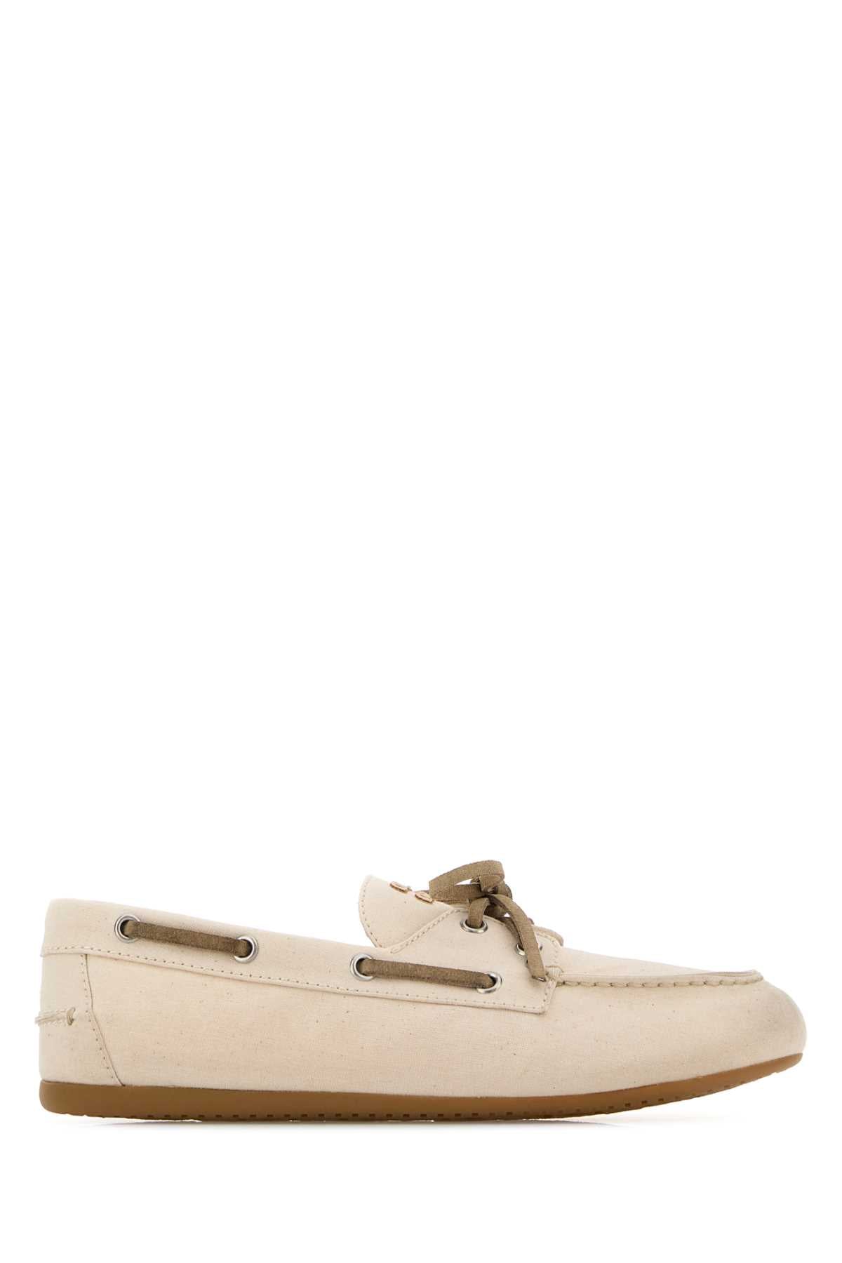 Miu Miu Ivory Canvas Loafers