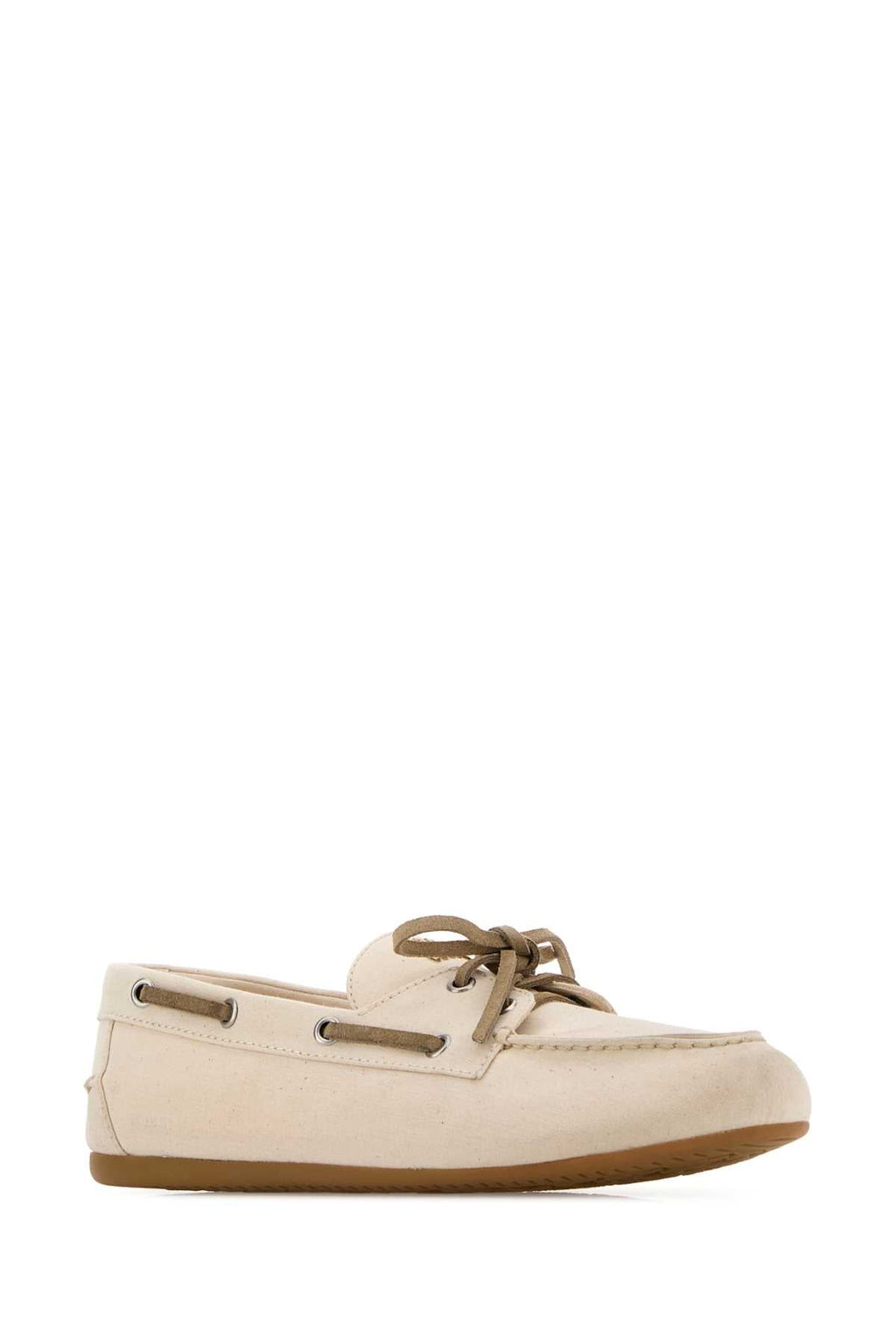 Miu Miu Ivory Canvas Loafers