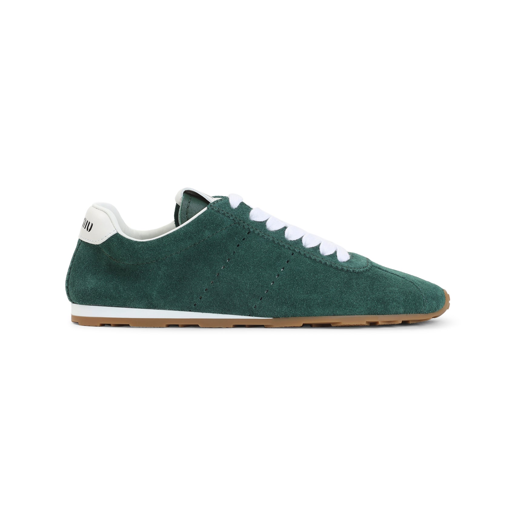 Miu Miu Oleandro Lace Up Suede Calf Leather Sneakers