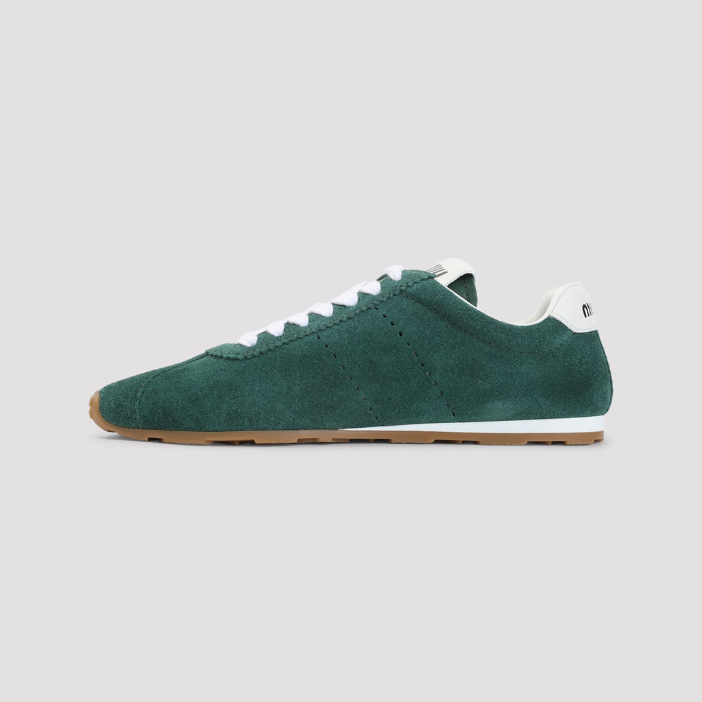 Miu Miu Oleandro Lace Up Suede Calf Leather Sneakers
