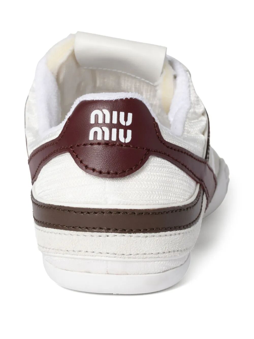 Miu Miu White Gymnasium Calf Leather Sneakers