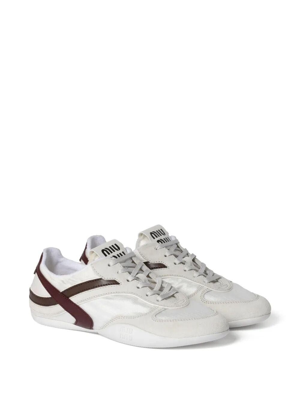 Miu Miu White Gymnasium Calf Leather Sneakers