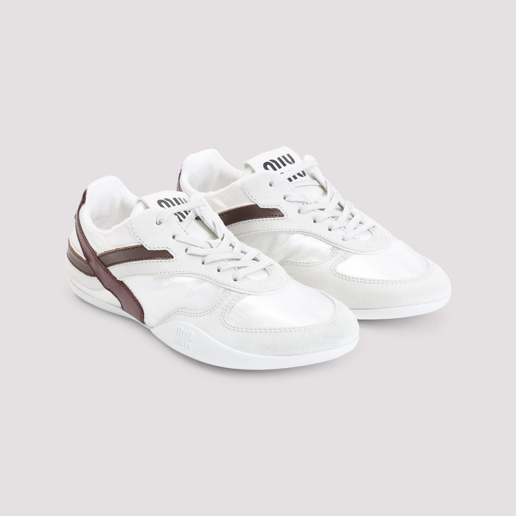 Miu Miu White Gymnasium Calf Leather Sneakers