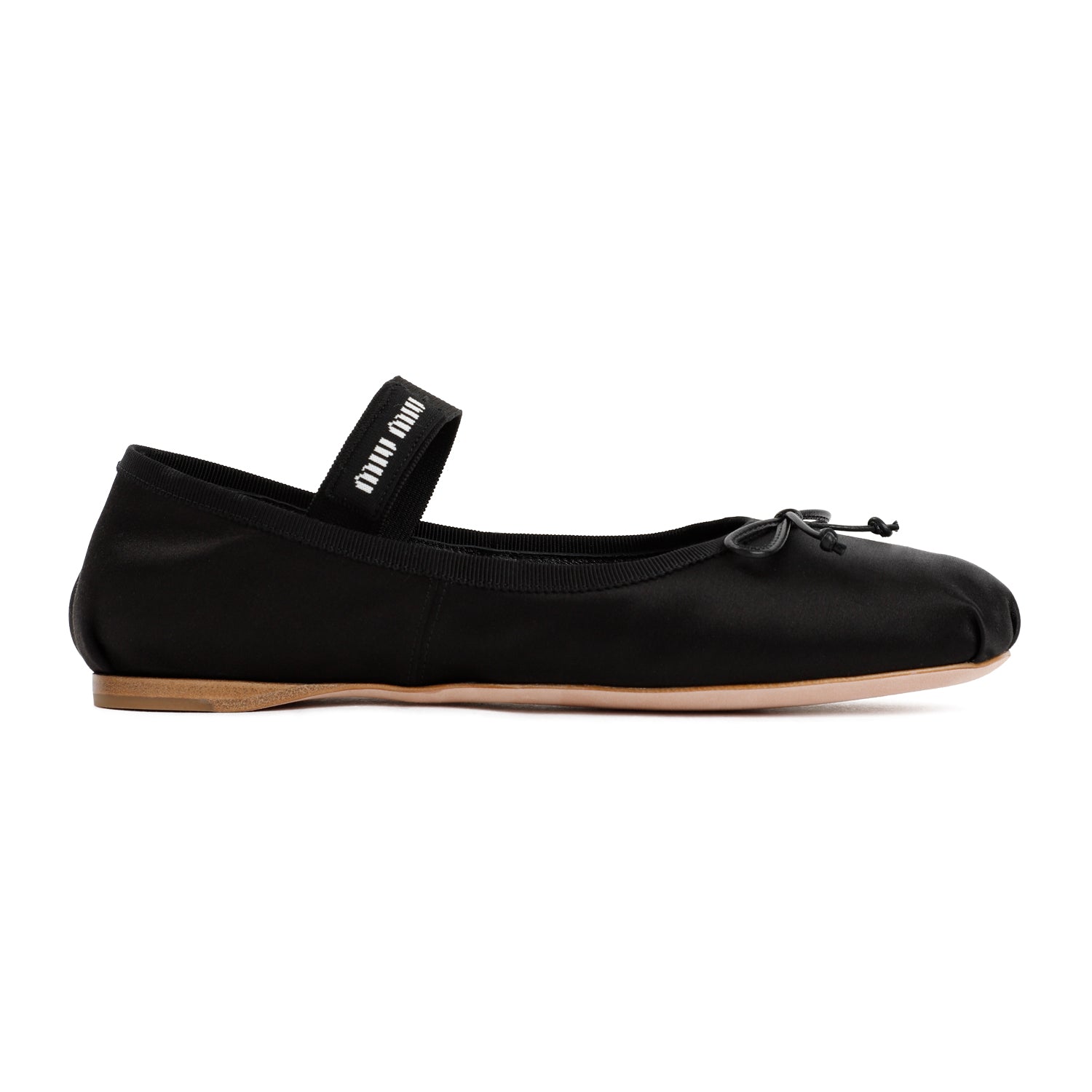 Miu Miu Black Satin Ballerinas