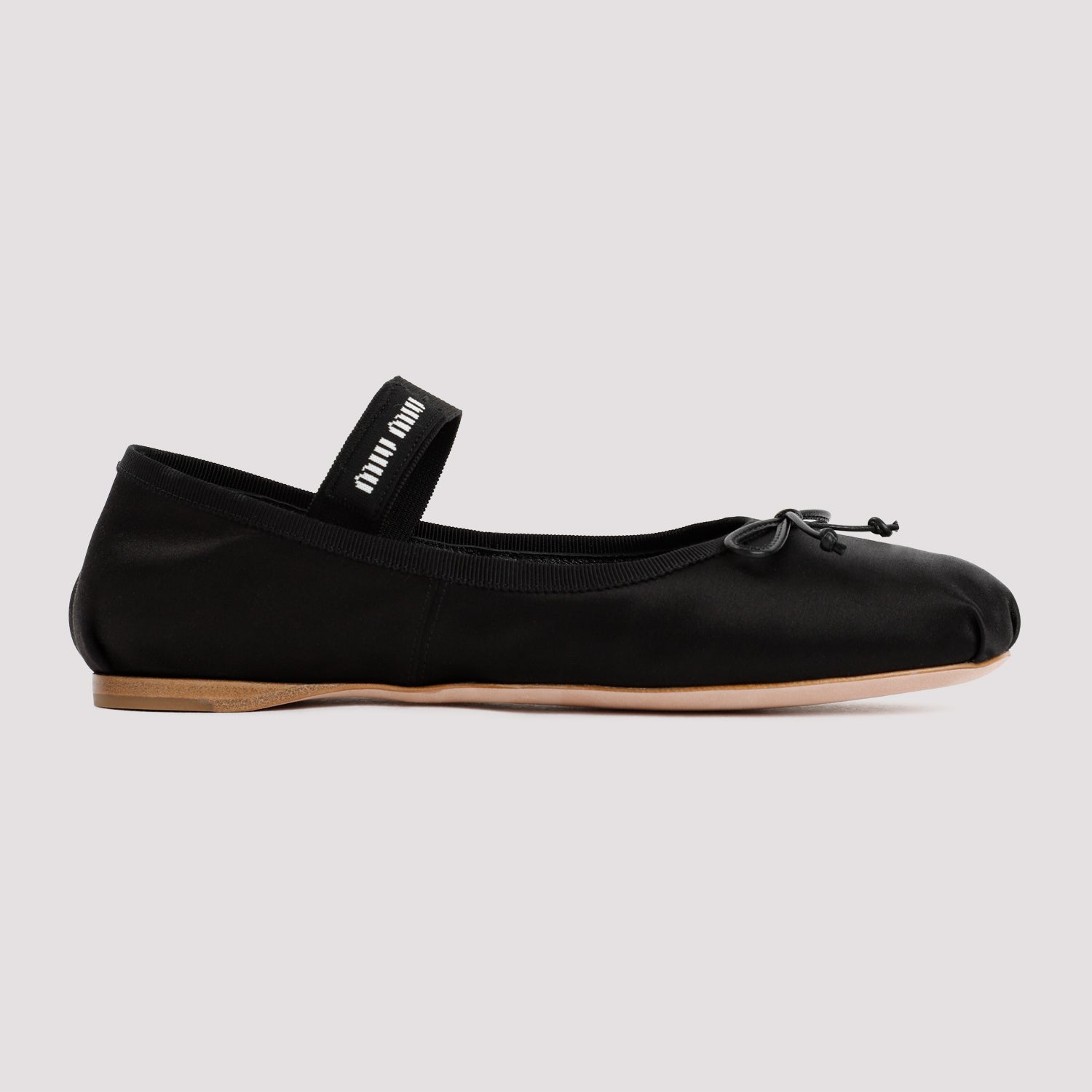Miu Miu Black Satin Ballerinas